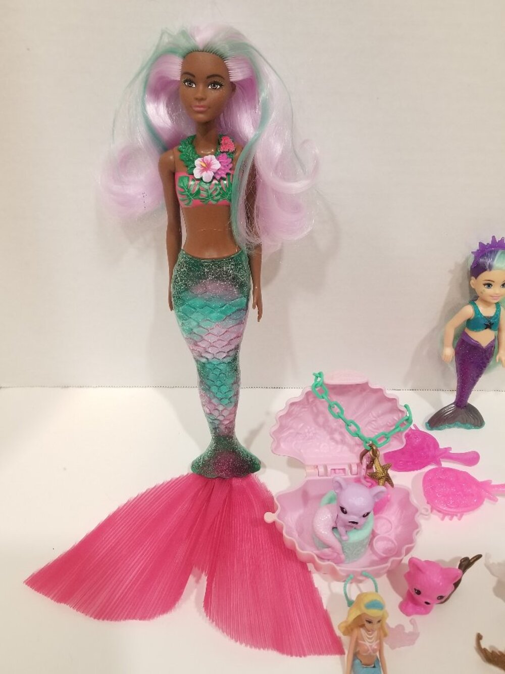 Barbie Mermaid Lot, lot of 3 dolls & accessories, VGUC-EUC - Picture 4 of 13